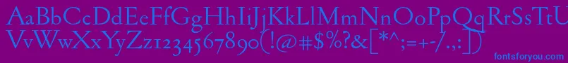 Jannonantosf Font – Blue Fonts on Purple Background