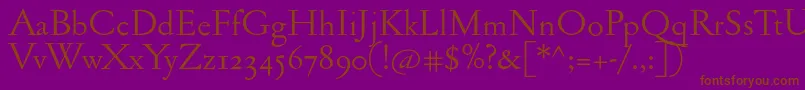 Jannonantosf Font – Brown Fonts on Purple Background