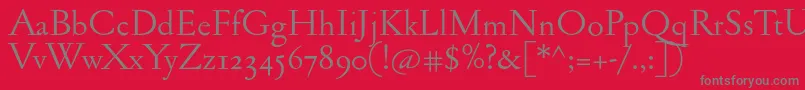 Jannonantosf Font – Gray Fonts on Red Background