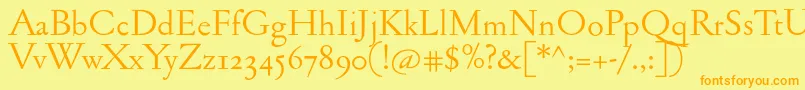 Jannonantosf Font – Orange Fonts on Yellow Background