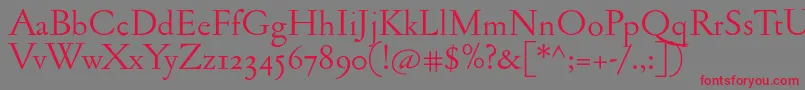 Jannonantosf Font – Red Fonts on Gray Background