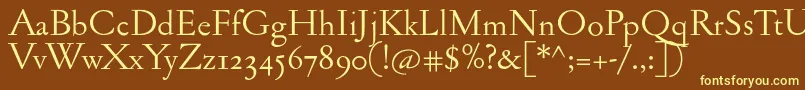 Jannonantosf Font – Yellow Fonts on Brown Background