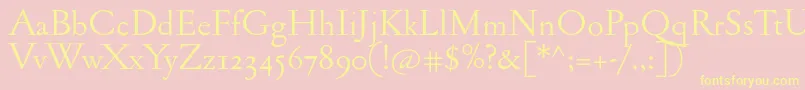 Jannonantosf Font – Yellow Fonts on Pink Background