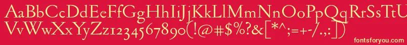 Jannonantosf Font – Yellow Fonts on Red Background