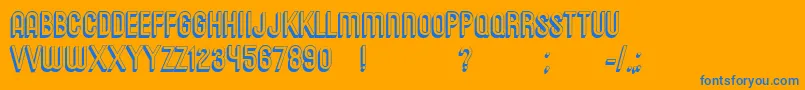 Messages Font – Blue Fonts on Orange Background