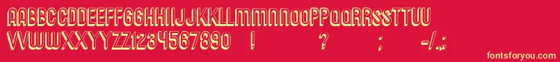 Messages-fontti – keltaiset fontit punaisella taustalla