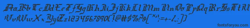 RedcoatItalic Font – Black Fonts on Blue Background