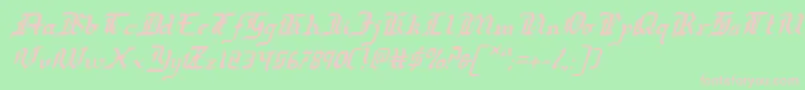 Fonte RedcoatItalic – fontes rosa em um fundo verde