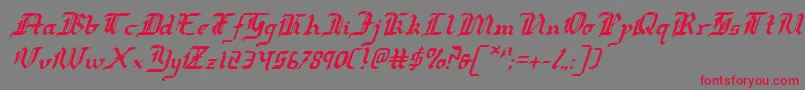 RedcoatItalic Font – Red Fonts on Gray Background