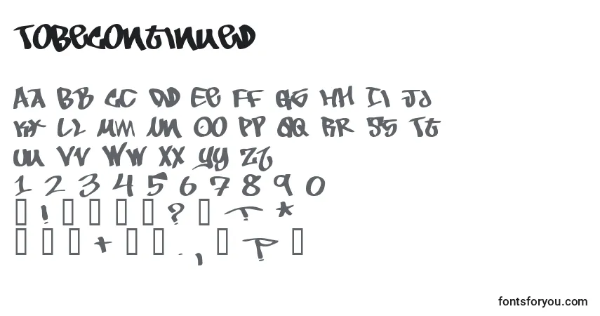 A fonte ToBeContinued – alfabeto, números, caracteres especiais