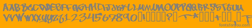 フォントToBeContinued – オレンジの背景に灰色の文字