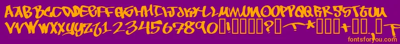 ToBeContinued-Schriftart – Orangefarbene Schriften auf violettem Hintergrund