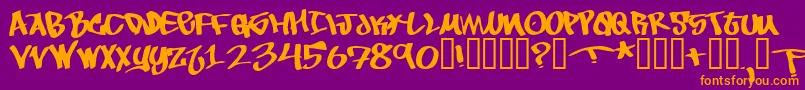 フォントToBeContinued – 紫色の背景にオレンジのフォント