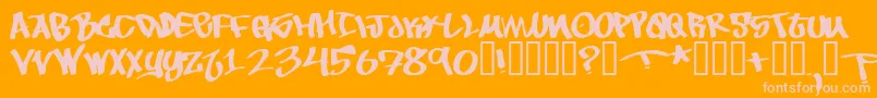 フォントToBeContinued – オレンジの背景にピンクのフォント