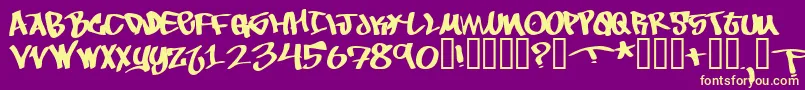 フォントToBeContinued – 紫の背景に黄色のフォント