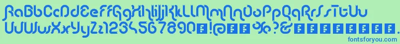 Lenta Font – Blue Fonts on Green Background