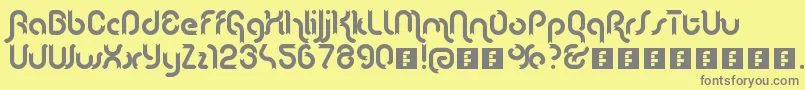 フォントLenta – 黄色の背景に灰色の文字