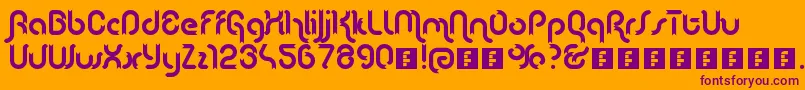 フォントLenta – オレンジの背景に紫のフォント