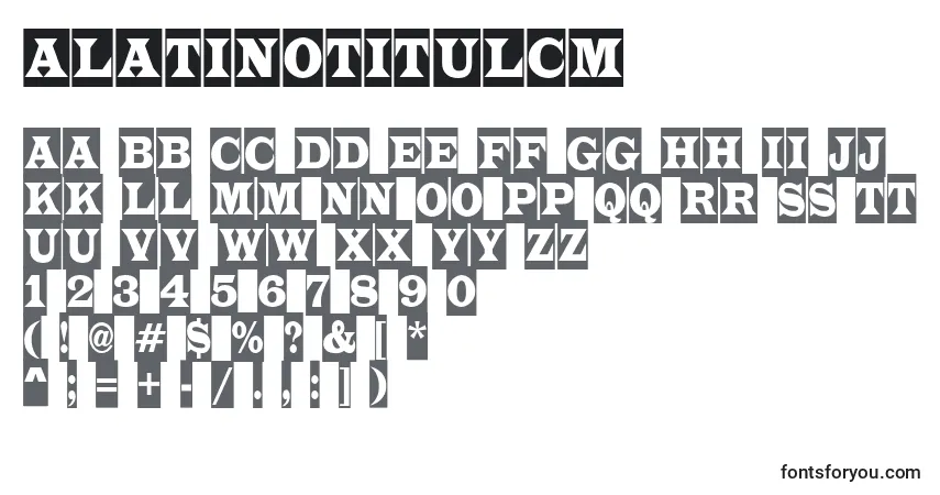 Шрифт ALatinotitulcm – алфавит, цифры, специальные символы