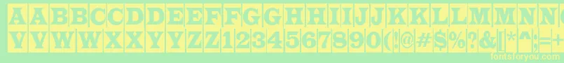 ALatinotitulcm Font – Yellow Fonts on Green Background