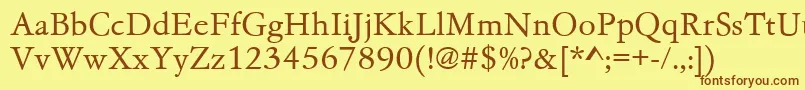 Gc05002t Font – Brown Fonts on Yellow Background