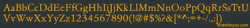 フォントGc05002t – 黒い背景にオレンジの文字