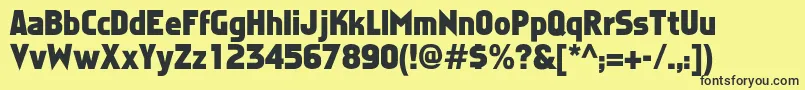 Faktosフォントについての詳細 フォントFaktos – 黒い文字の黄色い背景