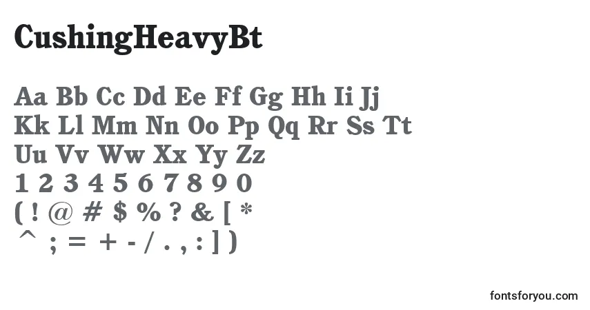 Czcionka CushingHeavyBt – alfabet, cyfry, specjalne znaki