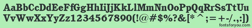 フォントCushingHeavyBt – 緑の背景に黒い文字