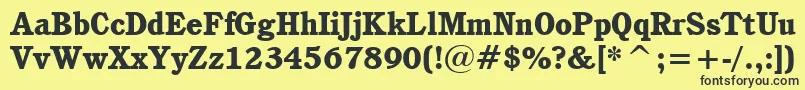 CushingHeavyBt Font – Black Fonts on Yellow Background