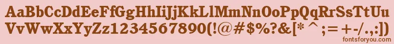 Czcionka CushingHeavyBt – brązowe czcionki na różowym tle