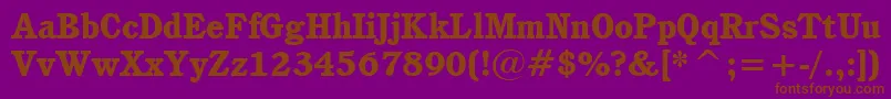 CushingHeavyBt Font – Brown Fonts on Purple Background