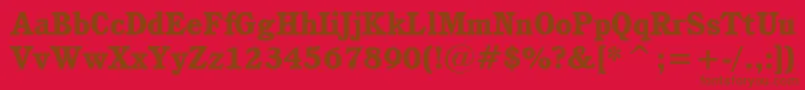 Подробнее о шрифте CushingHeavyBt Шрифт CushingHeavyBt – коричневые шрифты на красном фоне