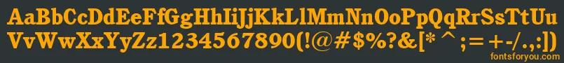 CushingHeavyBt Font – Orange Fonts on Black Background