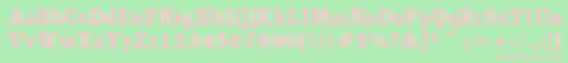 CushingHeavyBt Font – Pink Fonts on Green Background