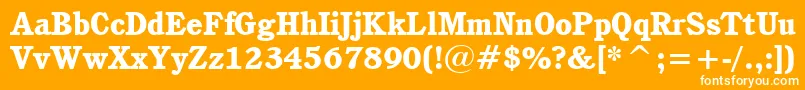 CushingHeavyBt Font – White Fonts on Orange Background