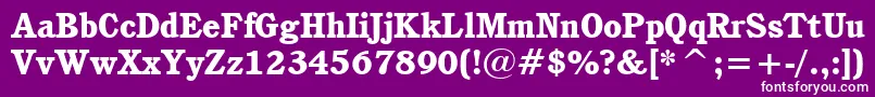 CushingHeavyBt Font – White Fonts on Purple Background