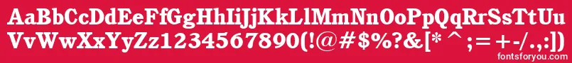 CushingHeavyBt Font – White Fonts on Red Background