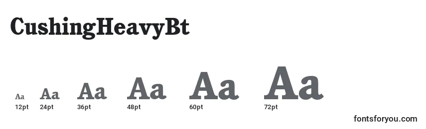 CushingHeavyBt Font Sizes