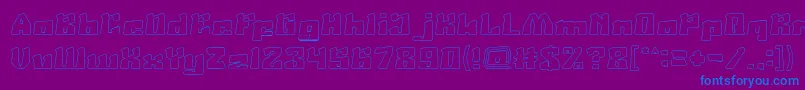 AgeOfScienceAndTechnologyHollow Font – Blue Fonts on Purple Background