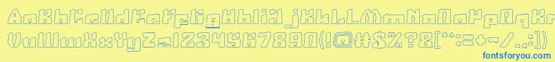 AgeOfScienceAndTechnologyHollow Font – Blue Fonts on Yellow Background