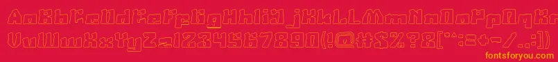 AgeOfScienceAndTechnologyHollow Font – Orange Fonts on Red Background