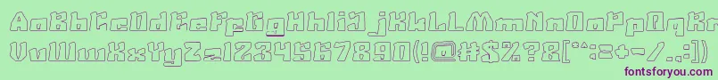 AgeOfScienceAndTechnologyHollow Font – Purple Fonts on Green Background