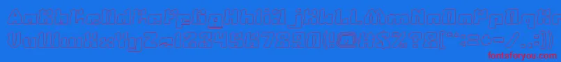 AgeOfScienceAndTechnologyHollow Font – Red Fonts on Blue Background