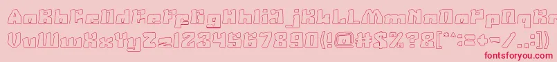 AgeOfScienceAndTechnologyHollow Font – Red Fonts on Pink Background