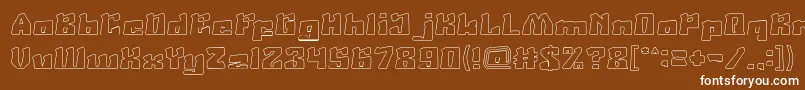 AgeOfScienceAndTechnologyHollow-Schriftart – Weiße Schriften auf braunem Hintergrund