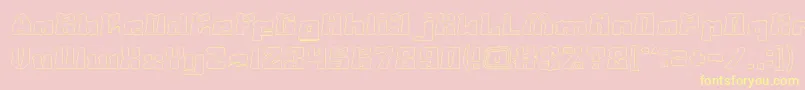 AgeOfScienceAndTechnologyHollow Font – Yellow Fonts on Pink Background
