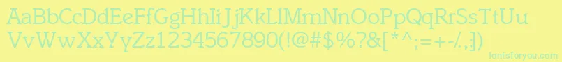 フォントEnsemblessk – 黄色い背景に緑の文字