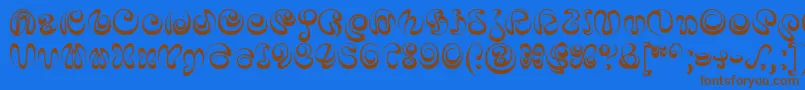 IaiAlphabet-fontti – ruskeat fontit sinisellä taustalla