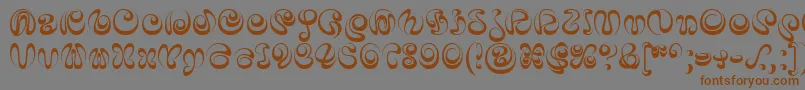 IaiAlphabet-Schriftart – Braune Schriften auf grauem Hintergrund